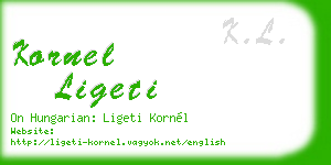 kornel ligeti business card